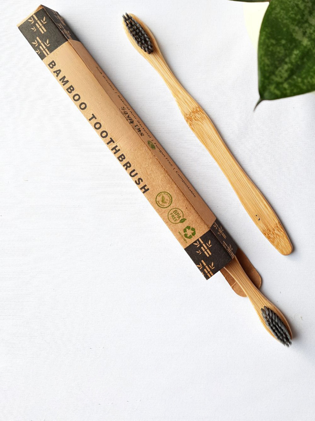 The Earth Trading Charcoal Bamboo Toothbrush