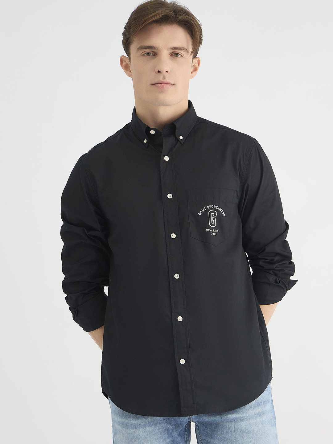 GANT Men Casual G Print Poplin Shirt