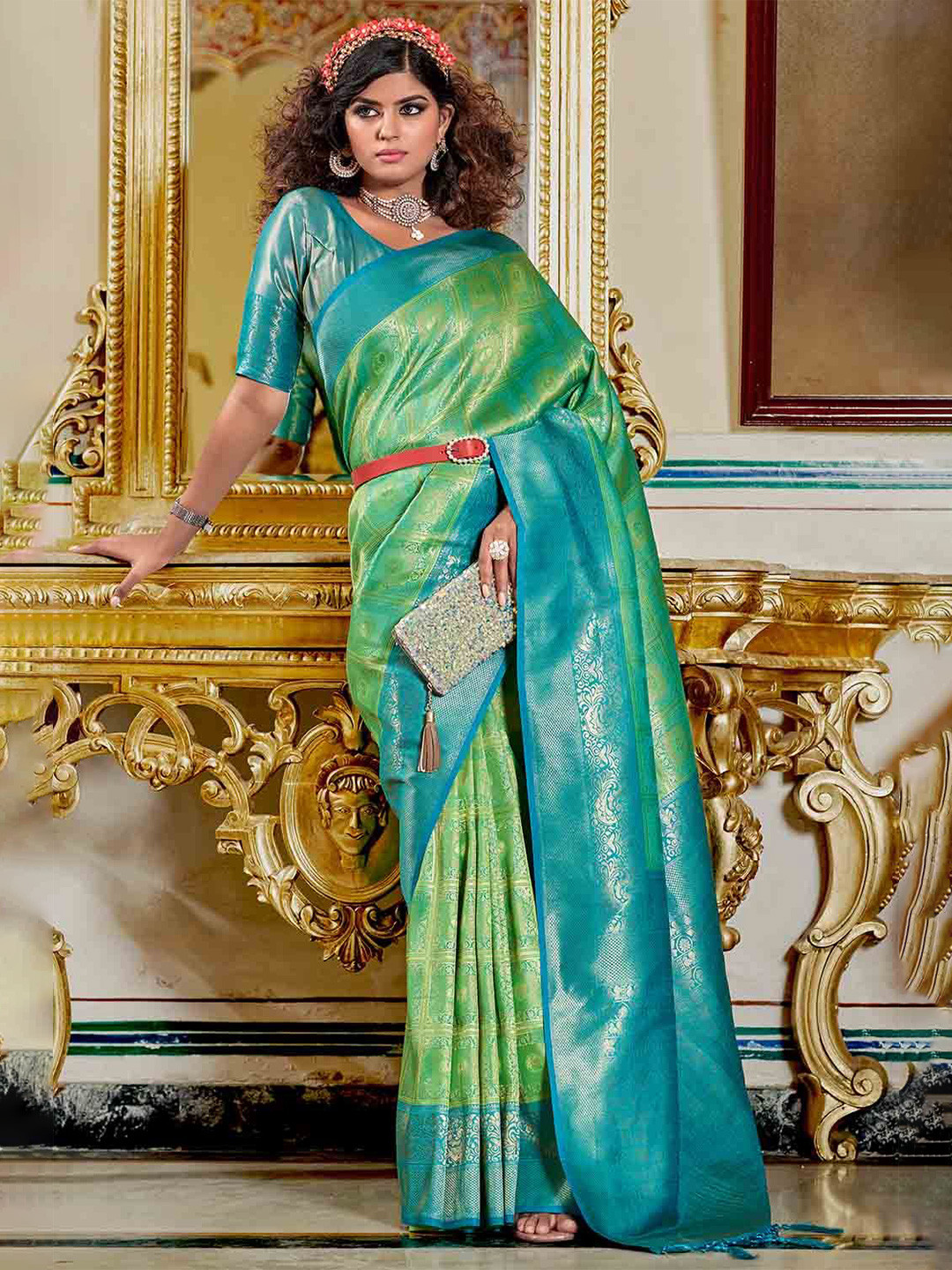 FASHION STROM Woven Design Zari Silk Blend Banarasi Saree