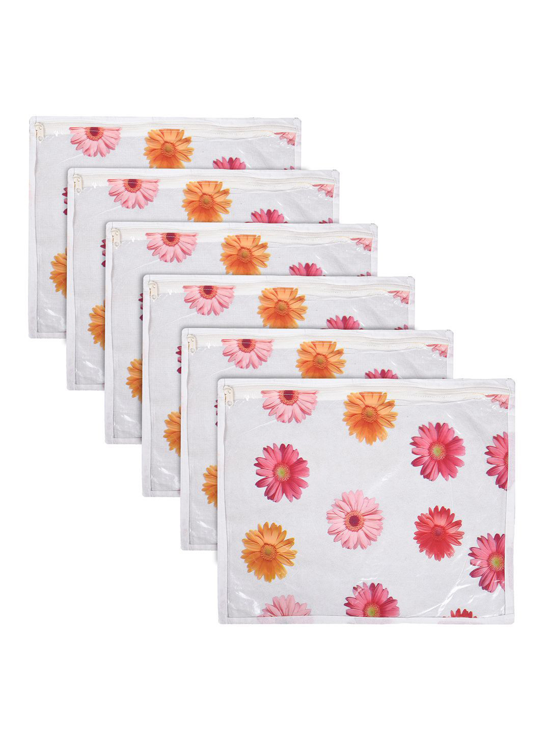 Kuber Industries Assorted & Pieces 6 Pieces Printed Regular Saree Cover With Zip