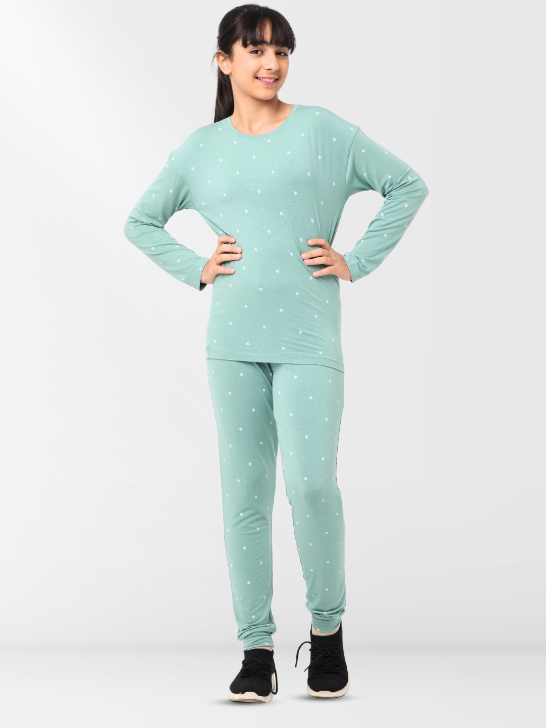 Nuego Girls All Over Print Modal T-Shirt with Pants Night Suit