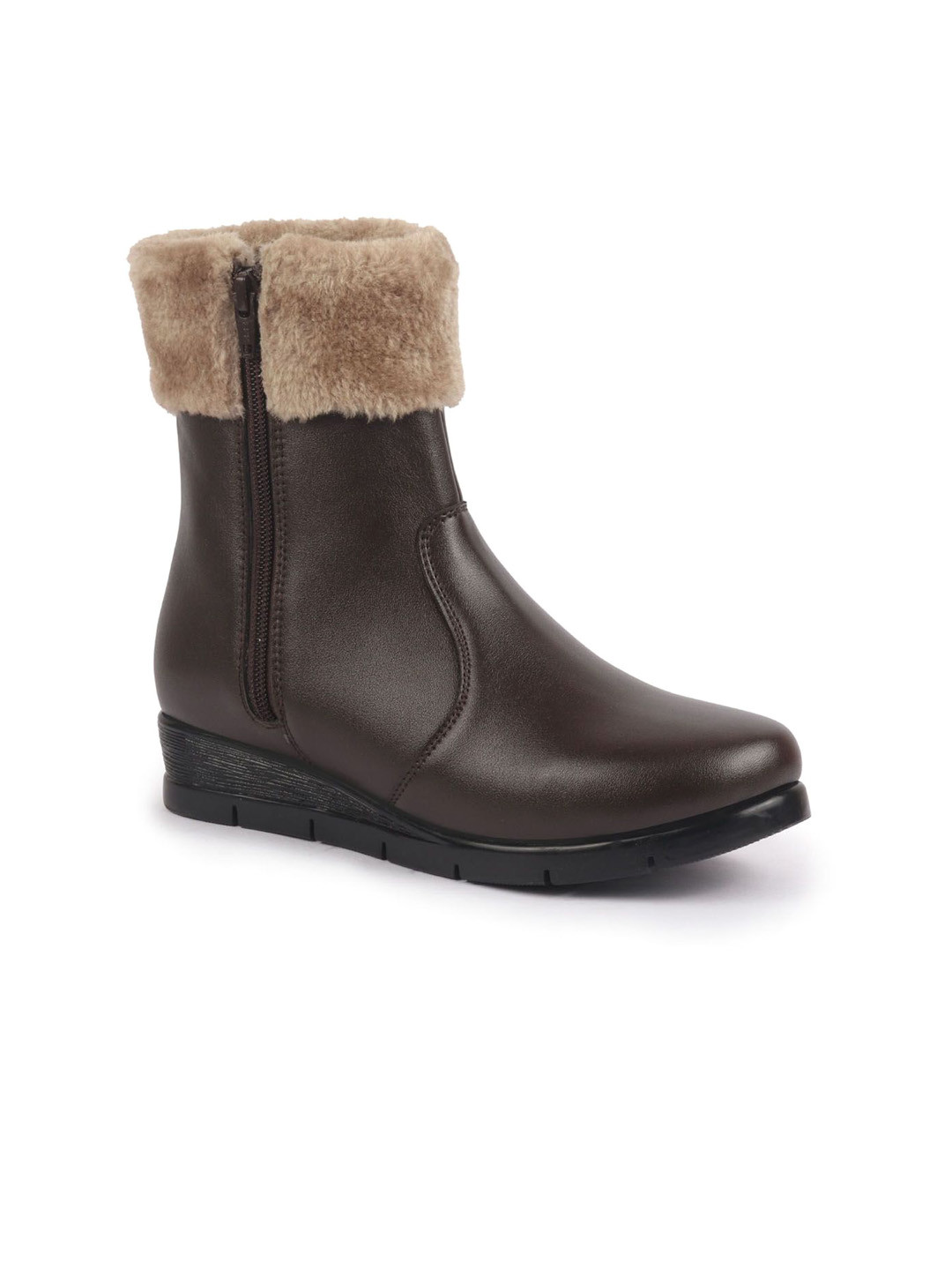 FAUSTO Women High Top Side Zipper Platform-Heeled Winter Boots