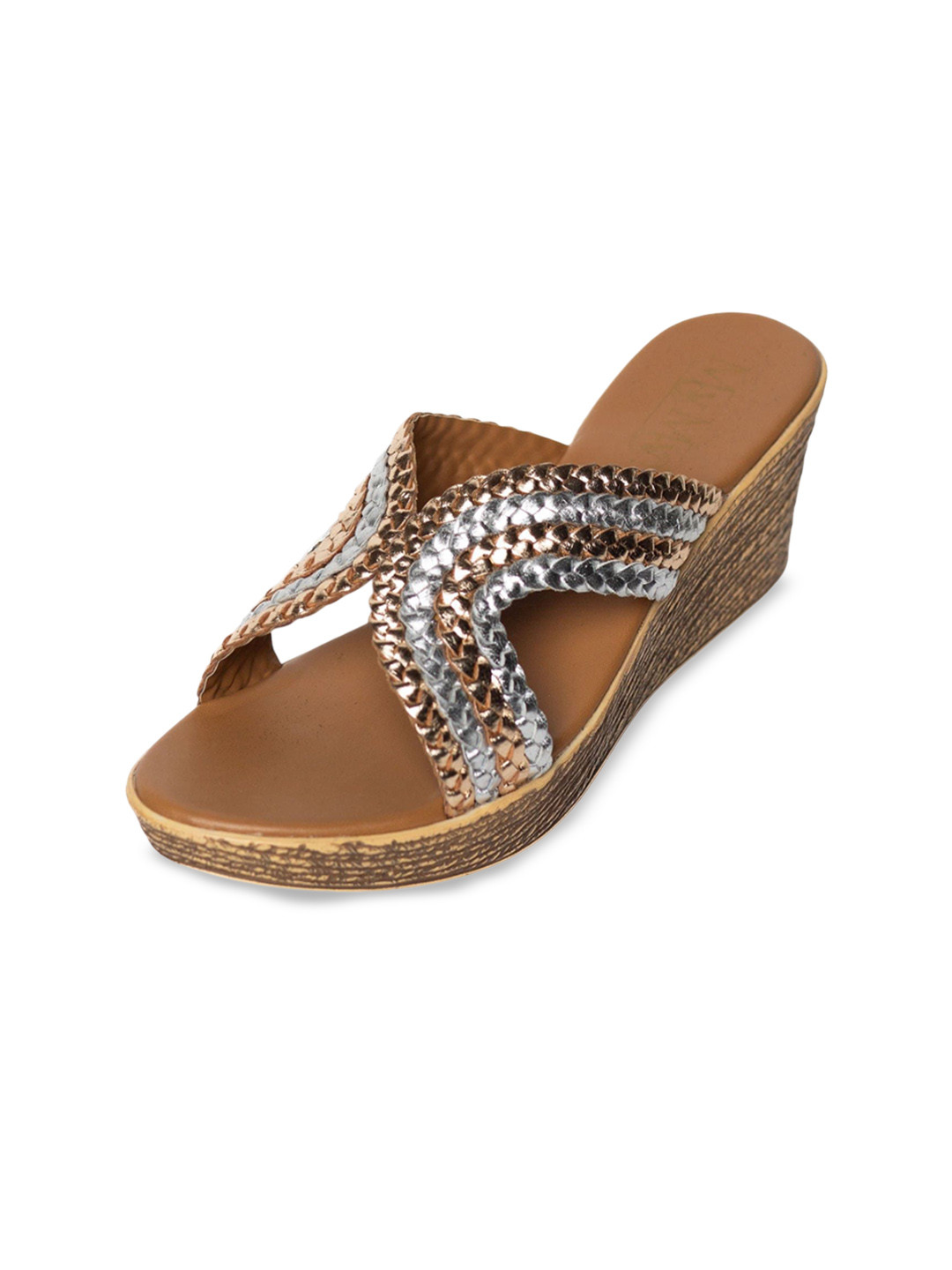 MyMy footwear Textured Party Wedge Sandals