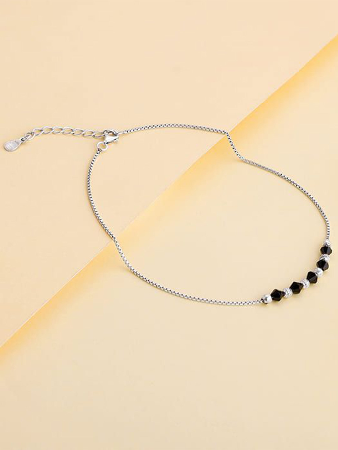 GIVA 925 Silver Artificial Beads Beaded Gypsy Gleams Anklets