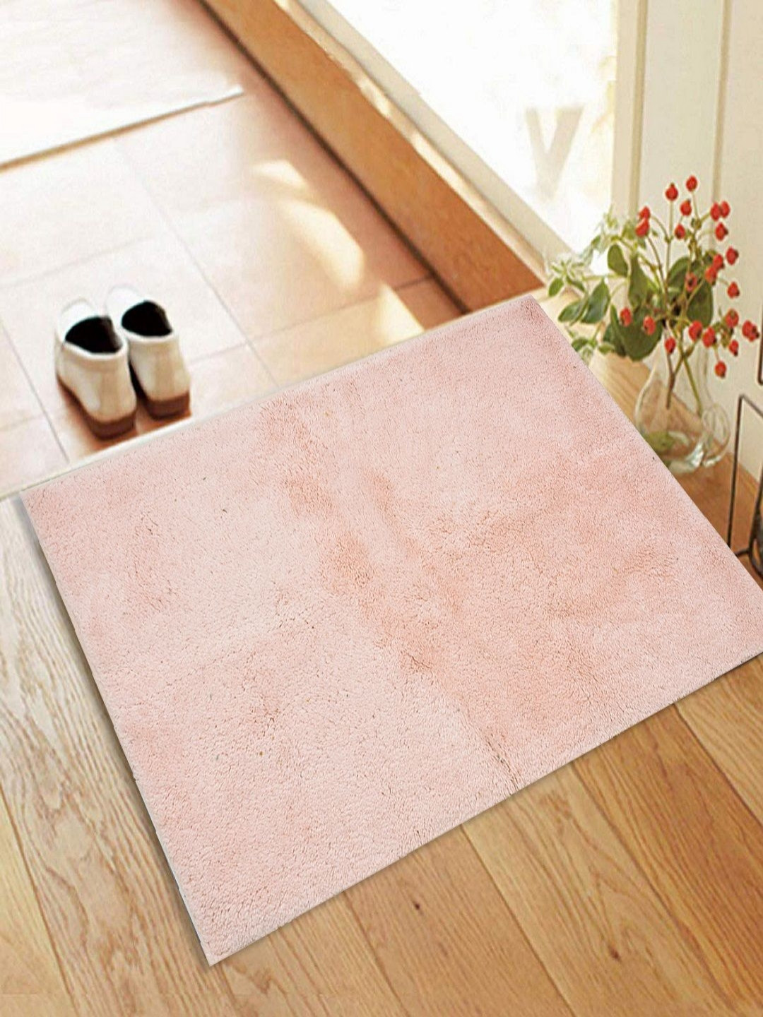 Myntra Elegant Homes Pink Anti Skid Bath Rug