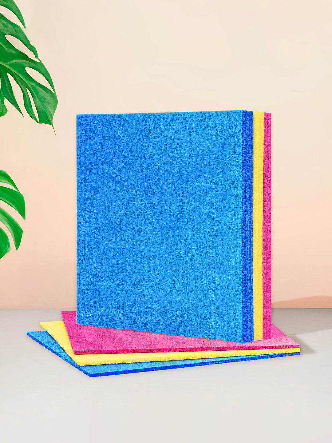 Kuber Industries Blue & Pink 12 Pieces Reusable Cleaning Sponge Wipes