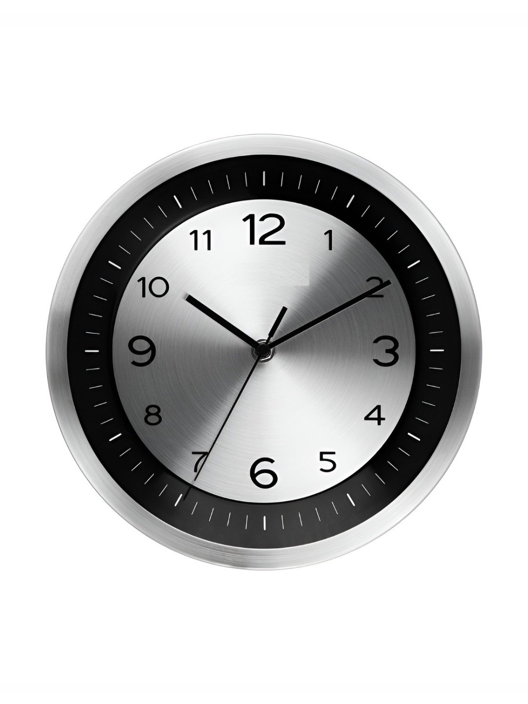 ZULU White & Black Printed Round Shaped Contemporary Analogue Wall Clock