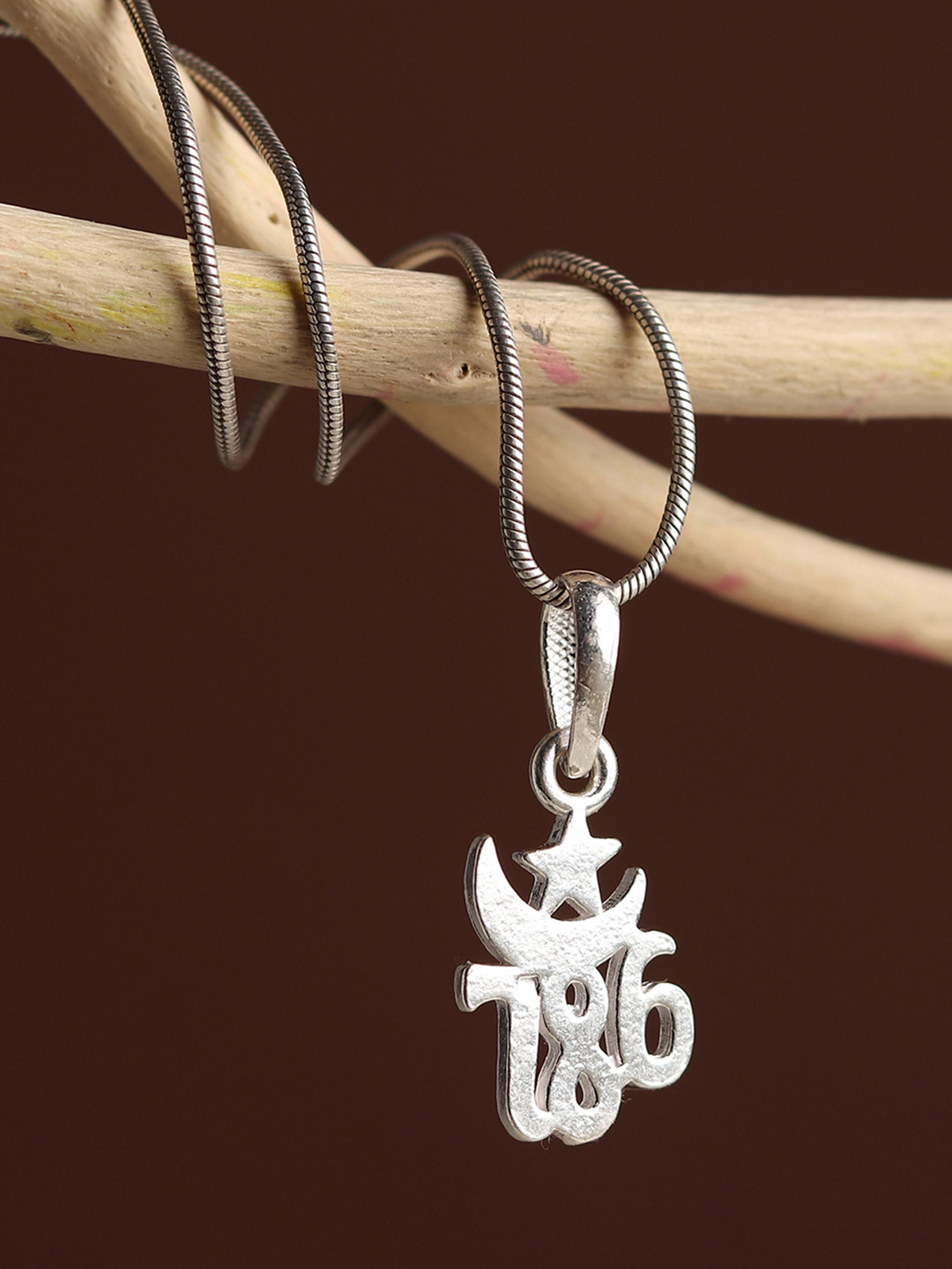 AKSHAT SAPPHIRE Kids 925 Sterling Silver 786 Symbol Pendant