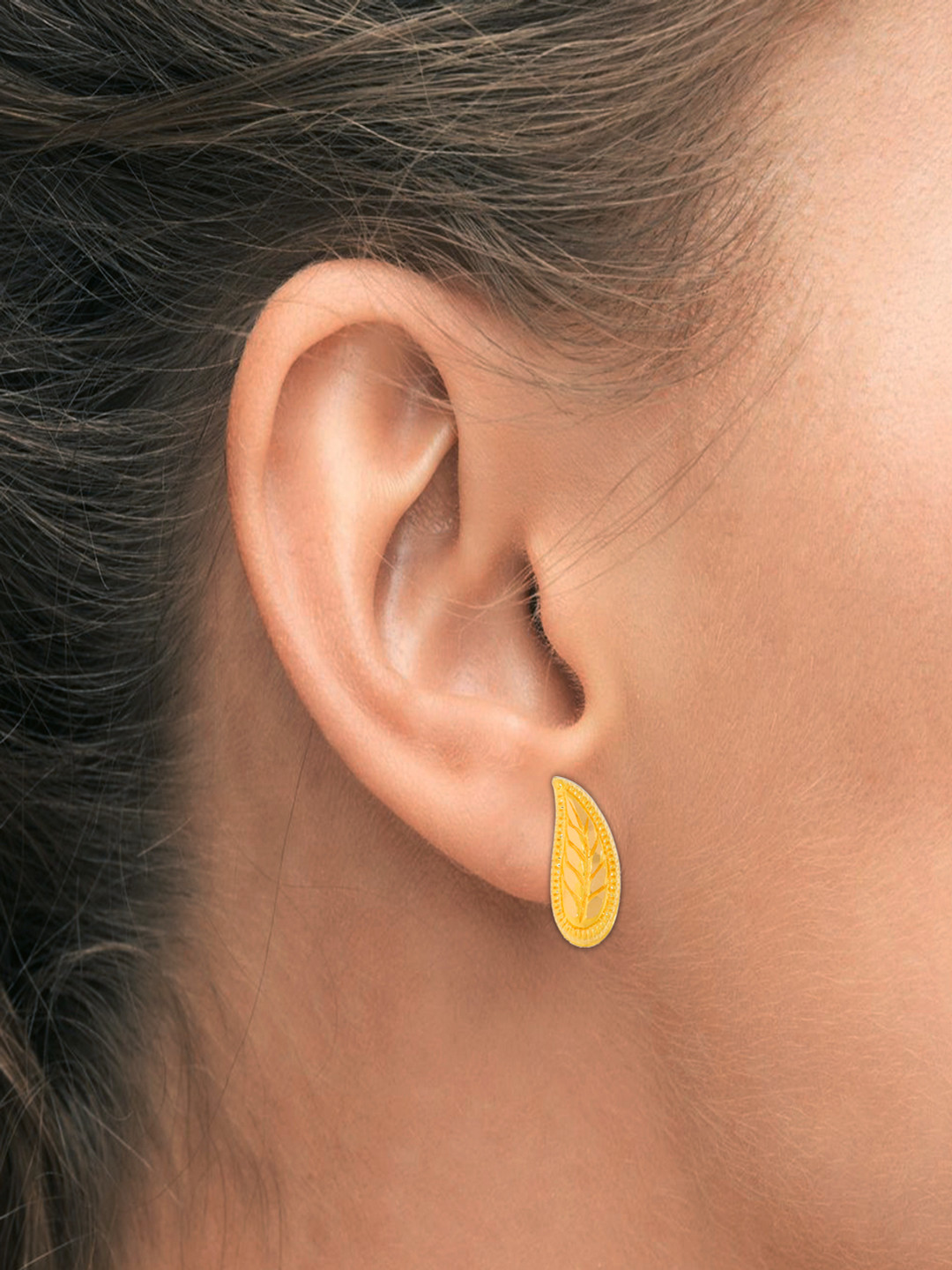 WHP JEWELLERS Women Leafy Petal 22 KT Earring-1.33gm