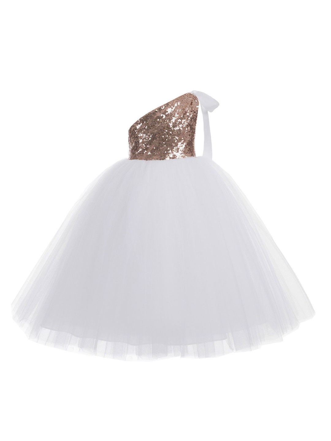 Wow Princess Embellished One Shoulder Net Gown Maxi Dress