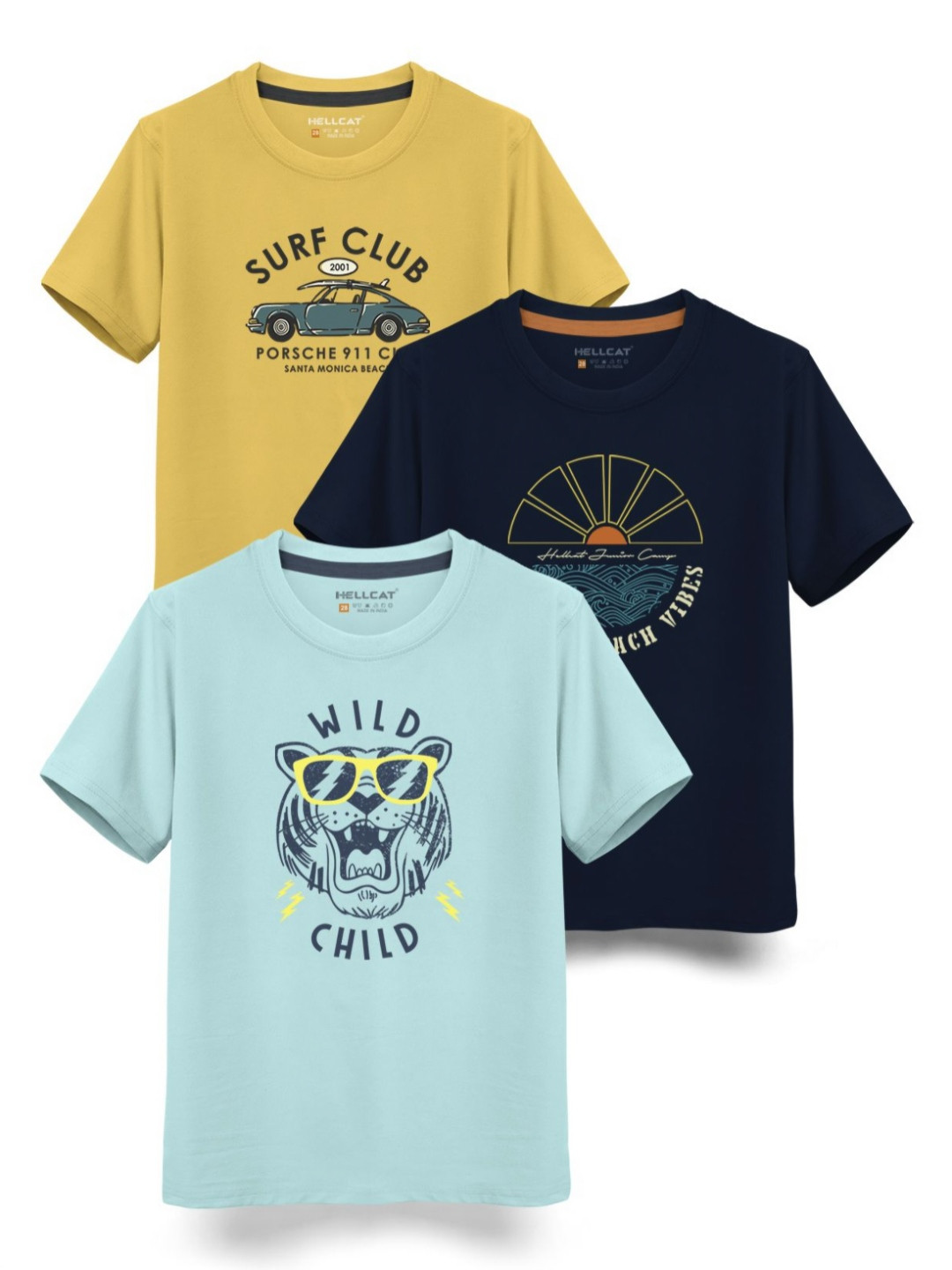HELLCAT Boys Typography 3 Printed T-shirt