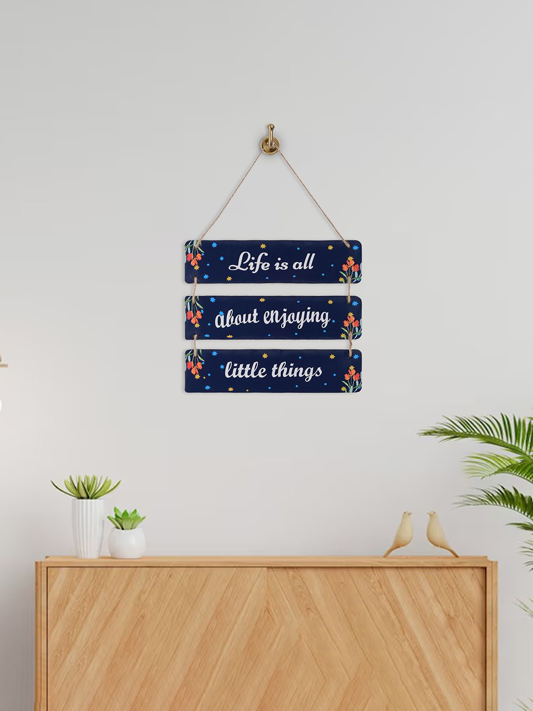 Kuber Industries Inspirational Quotes Wood Matte Hanging Hall Wall Hangings-11.4In