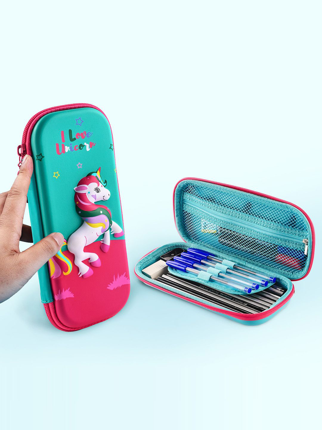 Kuber Industries Self Design Pen Cases Pack of 2 Waterproof 3D Pencil Box Stationery