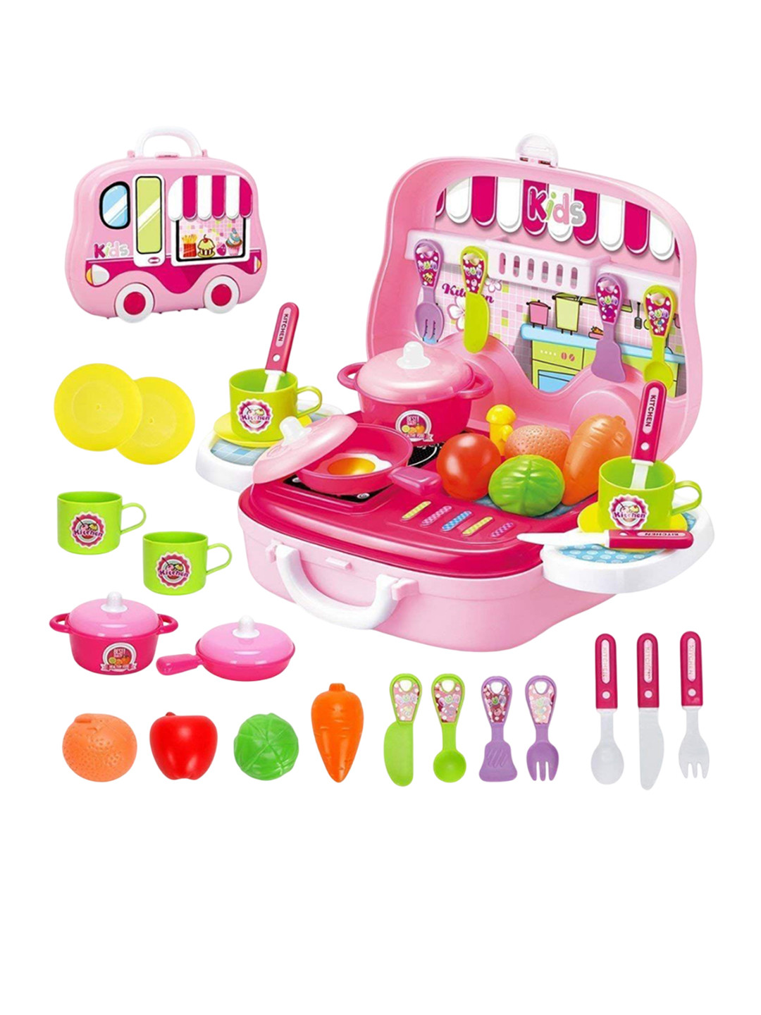 ADKD Kids Kitchen Cooking Set With Carry Case