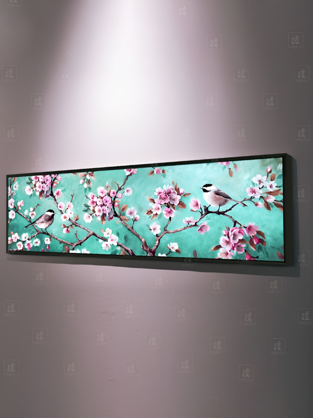 Myntra Elegant Homes White & Blue Bird On Tree Canvas Wall Painting