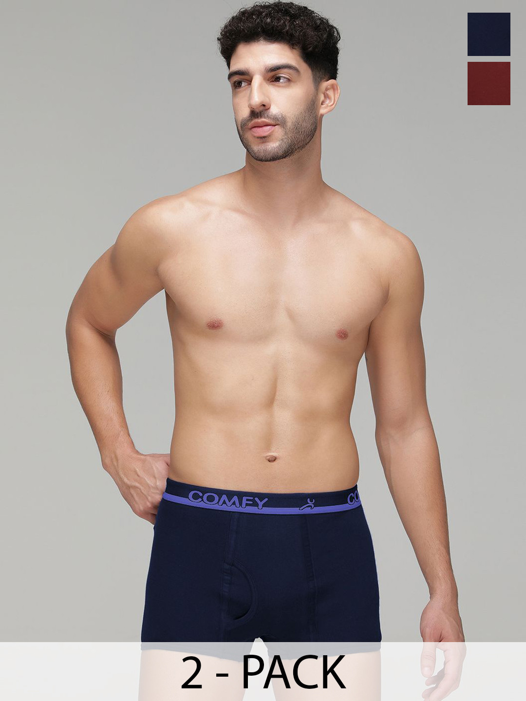 AMUL COMFY Pack Of 2 Pure Cotton Mini Trunks - AC-MTROE-NY-MA-S-2PC