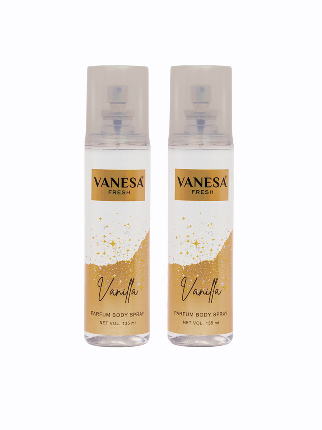 VANESA FRESH Set Of 2 Vanilla Long Lasting Parfum Body Spray - 135 ml Each