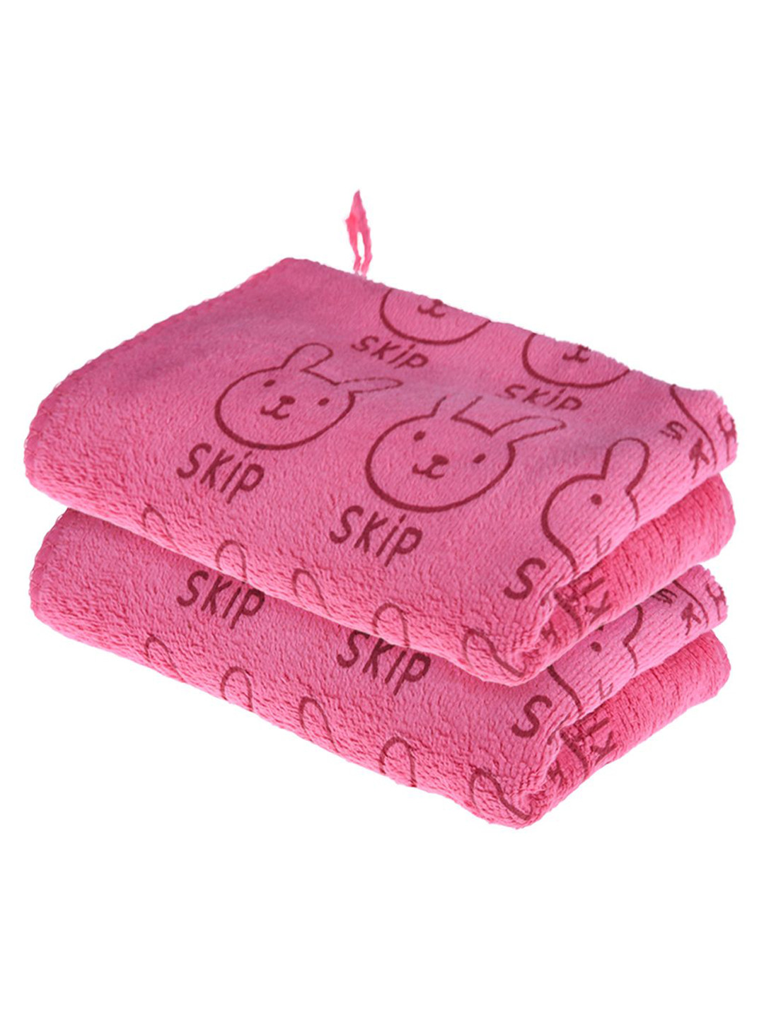 Kuber Industries Pack Of 2 Pink Skip Printed Reusable Microfiber Cleaning Cloth