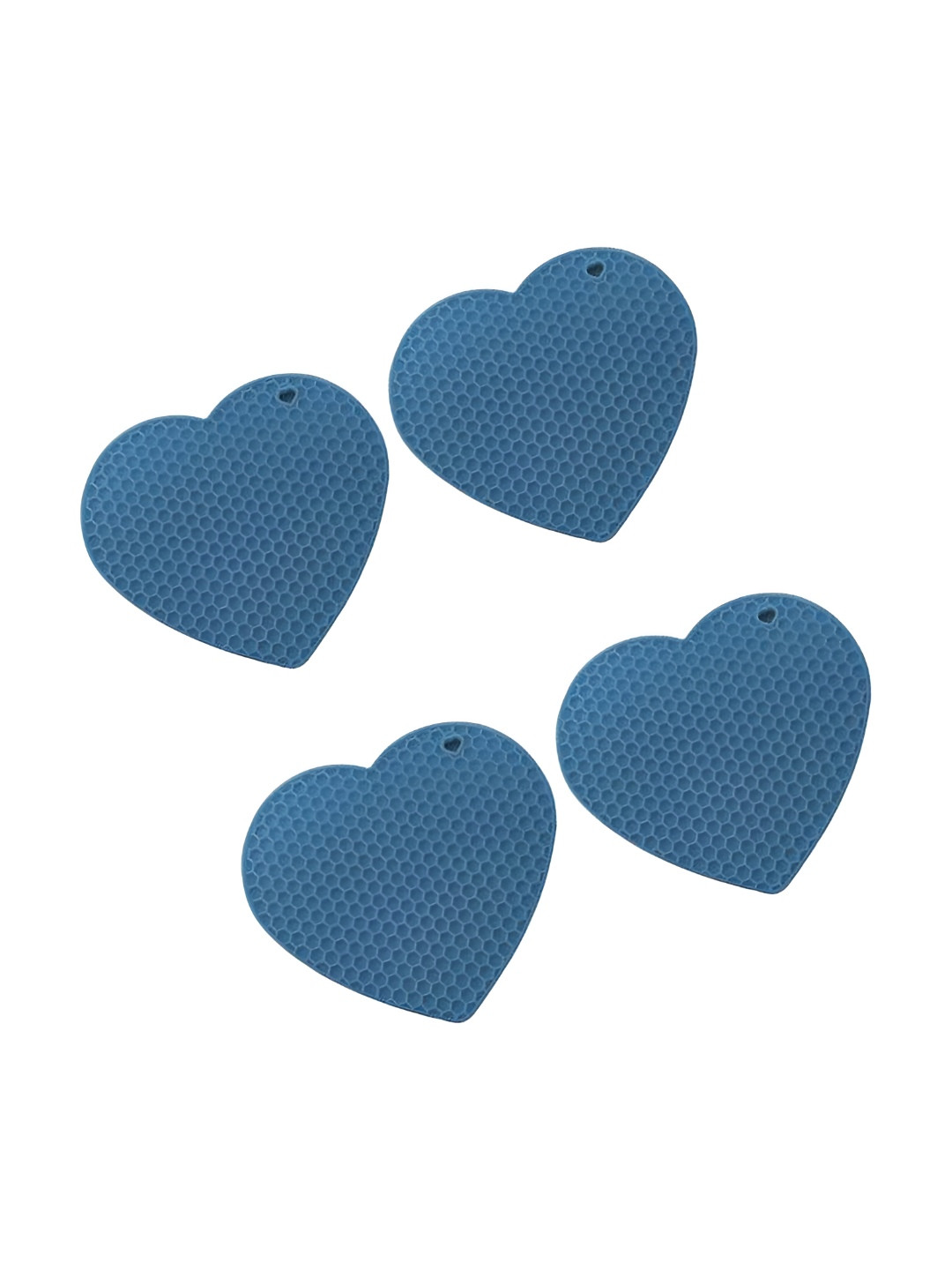 Baskety Peacock Turquoise Blue 4 Pieces Non-Slip Silicone Trivets