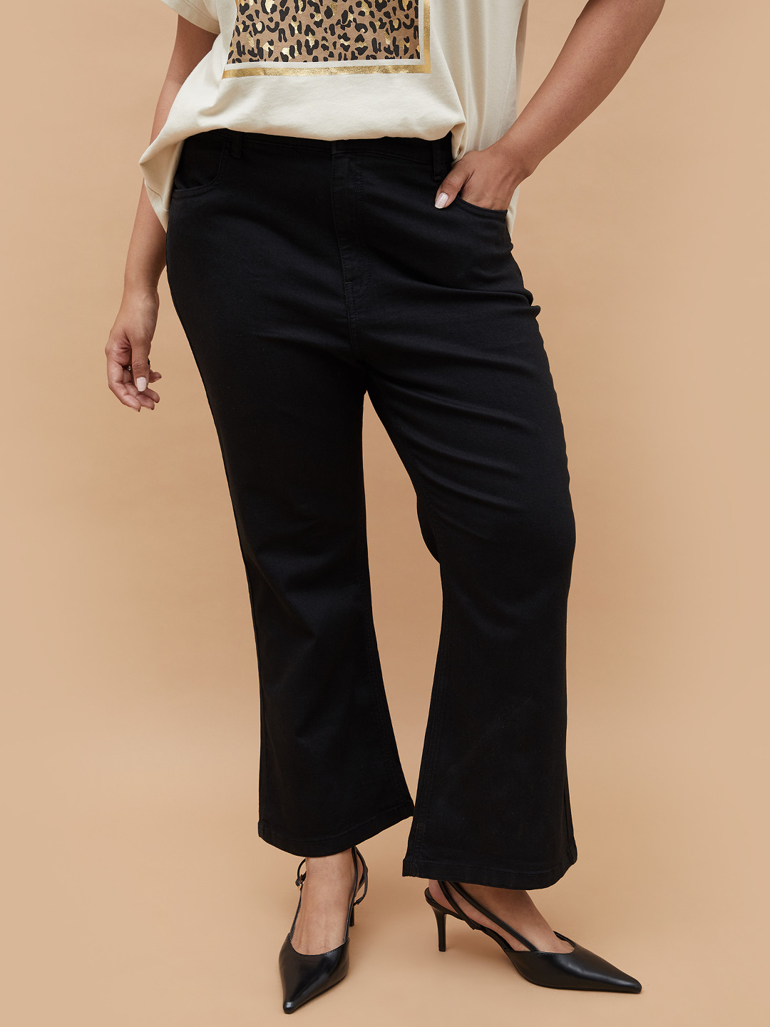 Nexus by Lifestyle Women Solid Black Plus Size Trousers