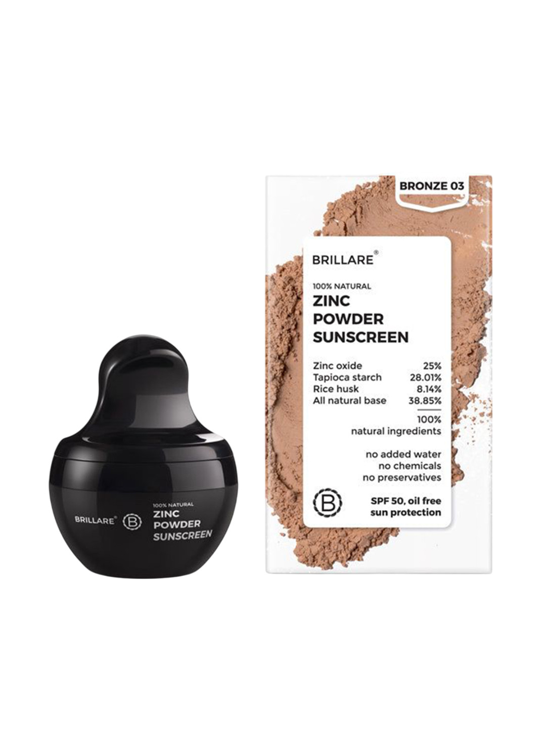 BRILLARE Zinc Powder Sunscreen With SPF 50 - 4 g - Bronze - 03