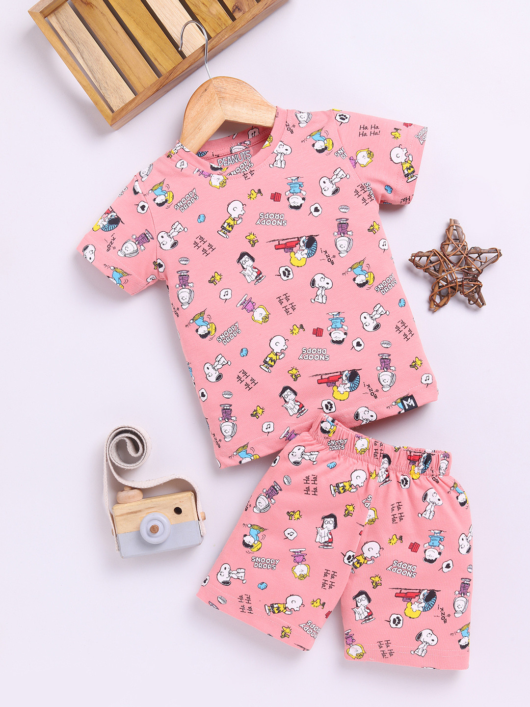 YK X Minute Mirth Boys Looney Toons Printed Pure Cotton T-shirt with Shorts