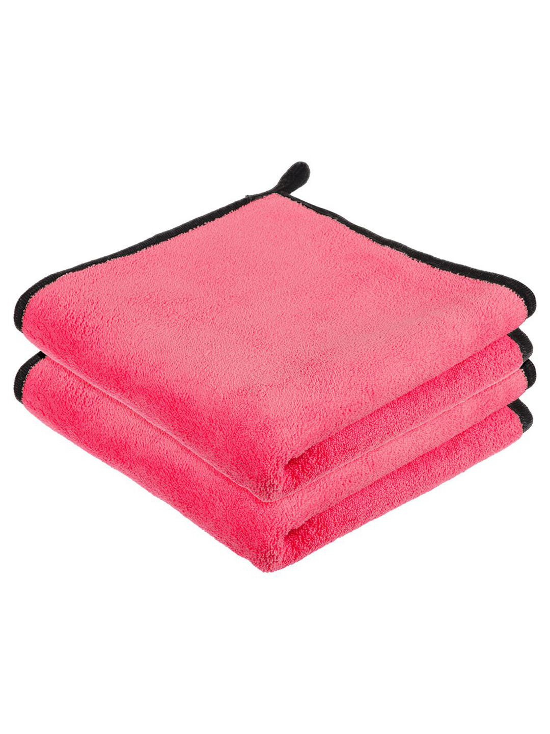 Kuber Industries Pack Of 2 Pink 400 GSM Microfiber Cleaning Cloth With Hanging Loop