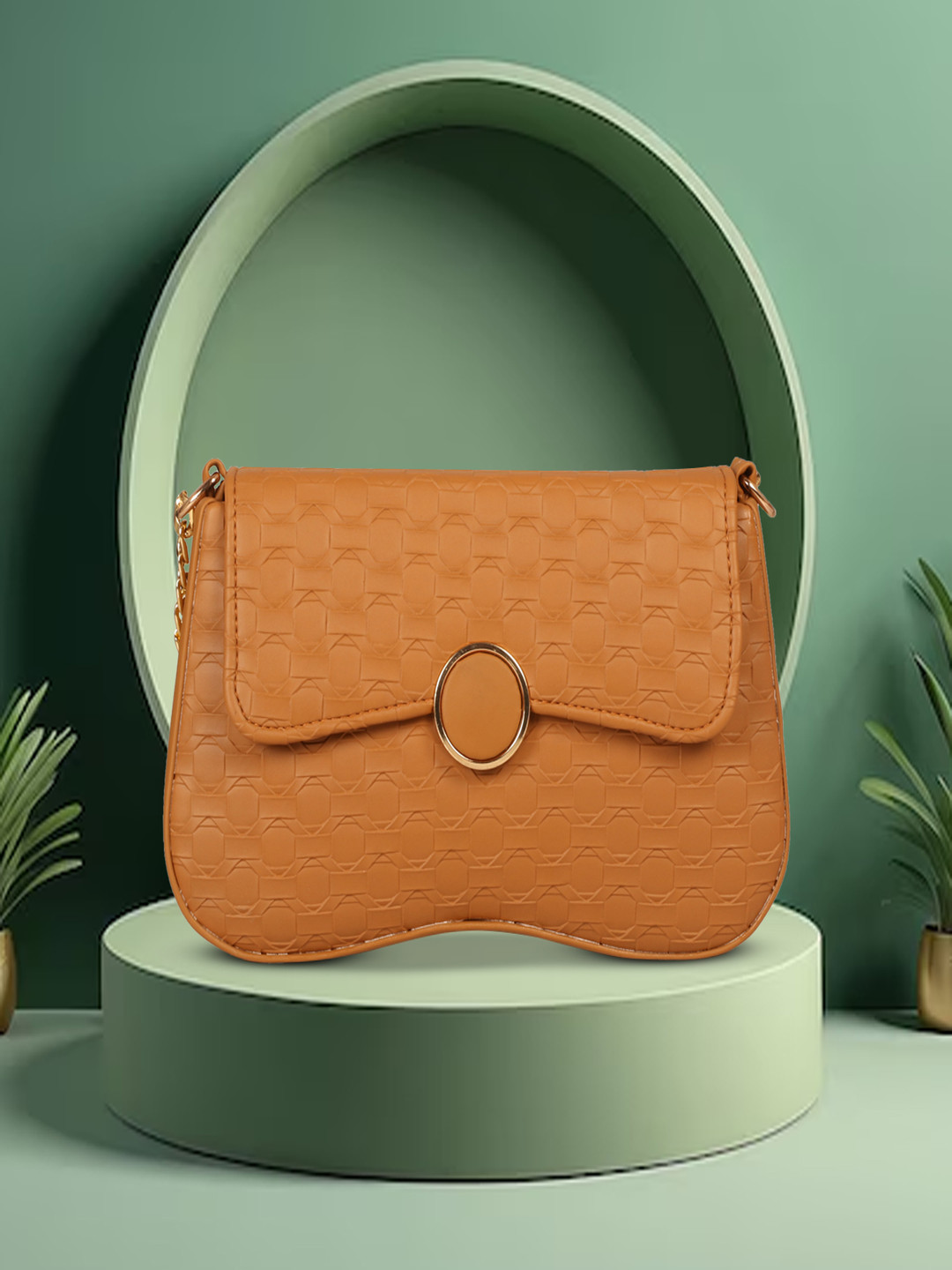Panchnaina PU Structured Sling Bag with Quilted