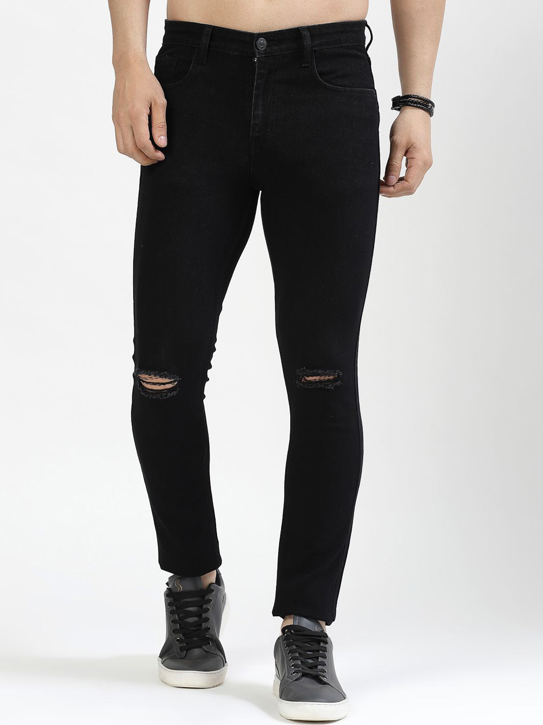 COSMIC Men Skinny Fit Slash Knee Jeans
