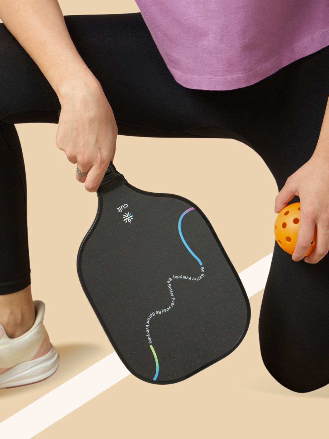 CULT Pack Of 2 Black Pickle Ball-2 Paddle, 2 Indoor & Outdoor ball & a Carry Bag Racquets