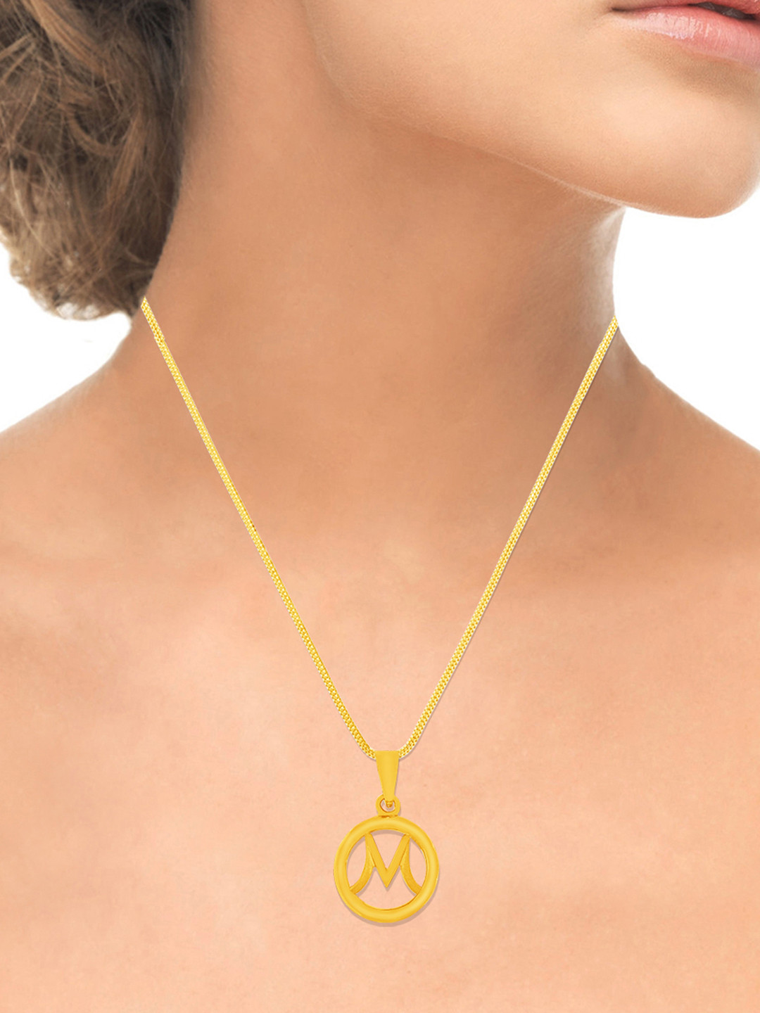 WHP JEWELLERS Women Initial-M 22 KT Yellow Gold Pendant 1.32 g