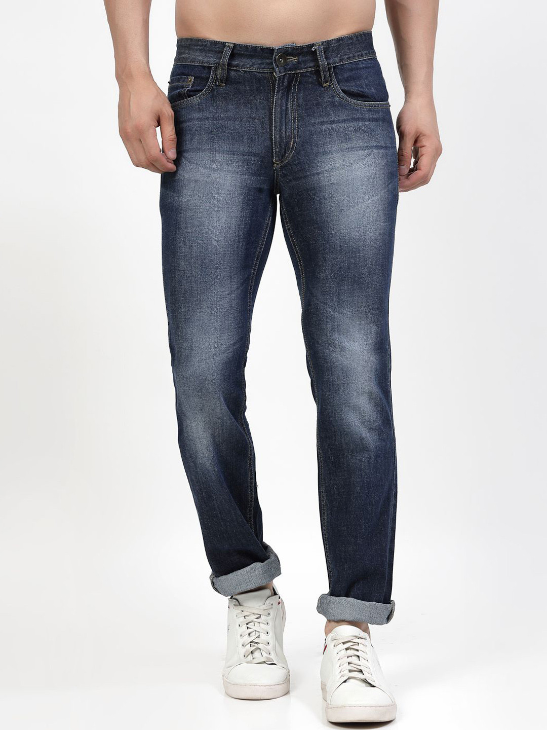 COSMIC Men Low Distress Heavy Fade Jeans