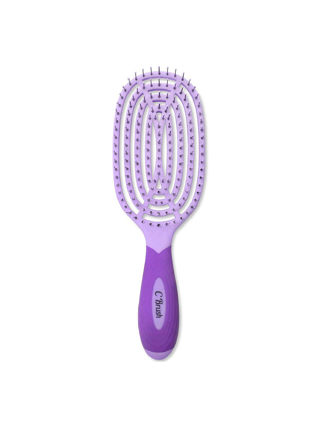NuWay 4Hair C Brush-Patented Scalp Care Detangler Venting Paddle Hair Brush - Purple
