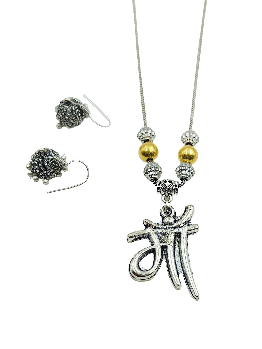LUKELLO Silver-Plated Oxidized Jewellery Set