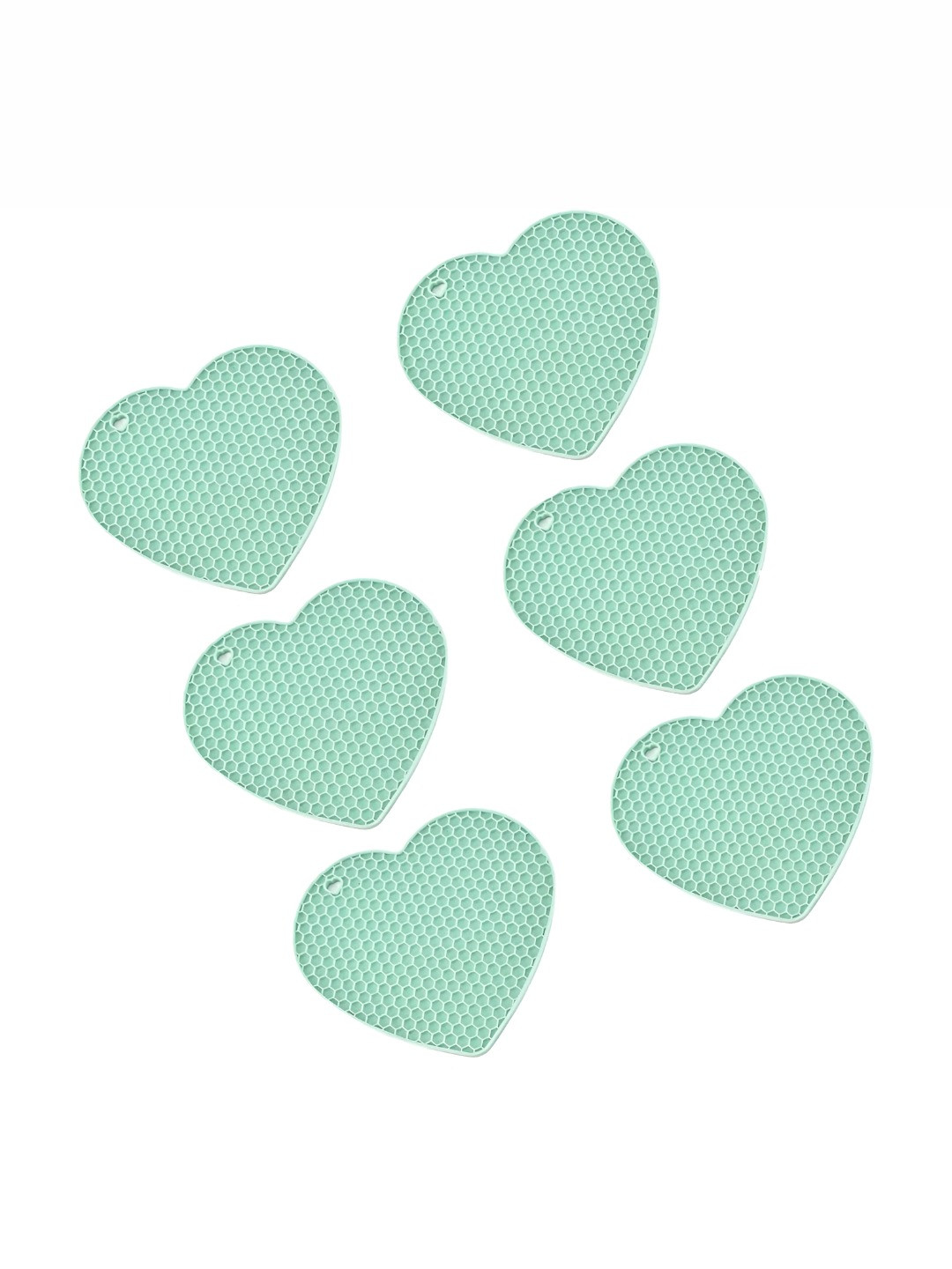Baskety Green 6 Pieces Non-Slip Silicone Trivets
