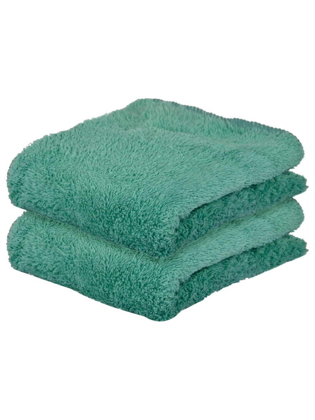 Kuber Industries Green Pack Of 2 Reusable 350 GSM Microfiber Cleaning Cloth