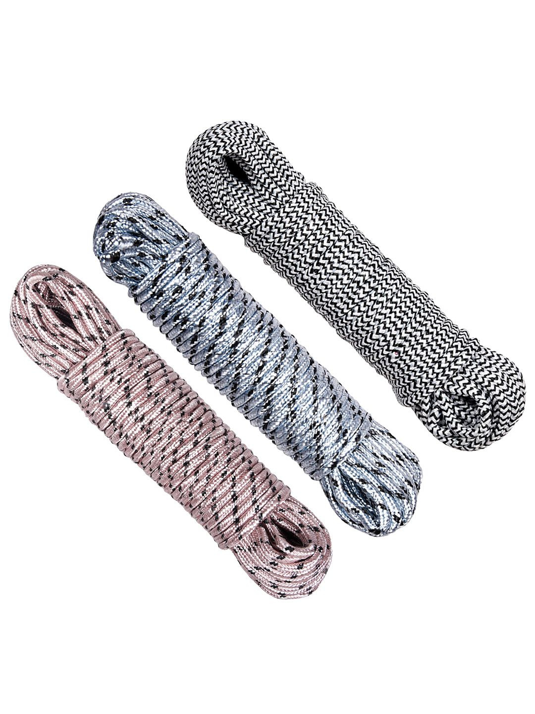 Kuber Industries Pink & Blue 3 Pieces Synthetic Cloth Drying Rope