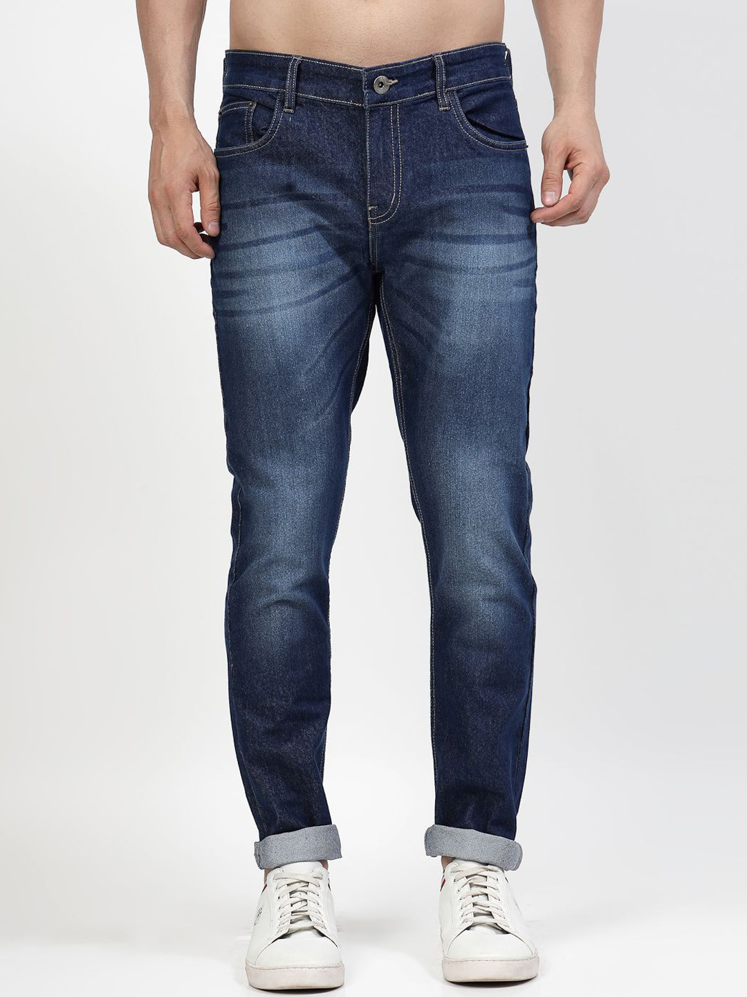 COSMIC Men Low Distress Light Fade Jeans