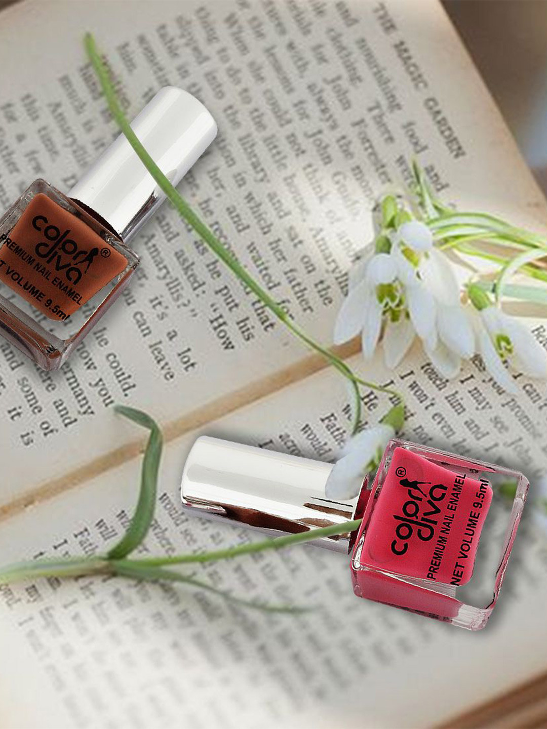 Color Diva Trendy Trail Set Of 2 Nail Polish - 9.5 ml Each - Nude Pink & Nude Brown