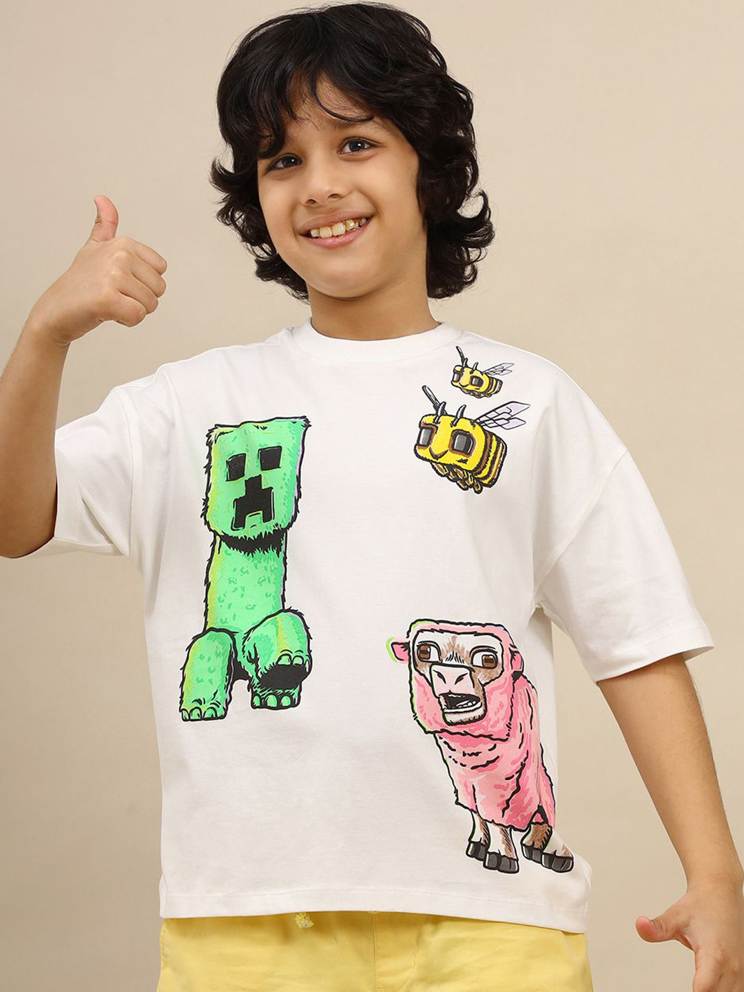 Kids Ville Boys Minecraft Movie Oversized Crew Neck T-shirt