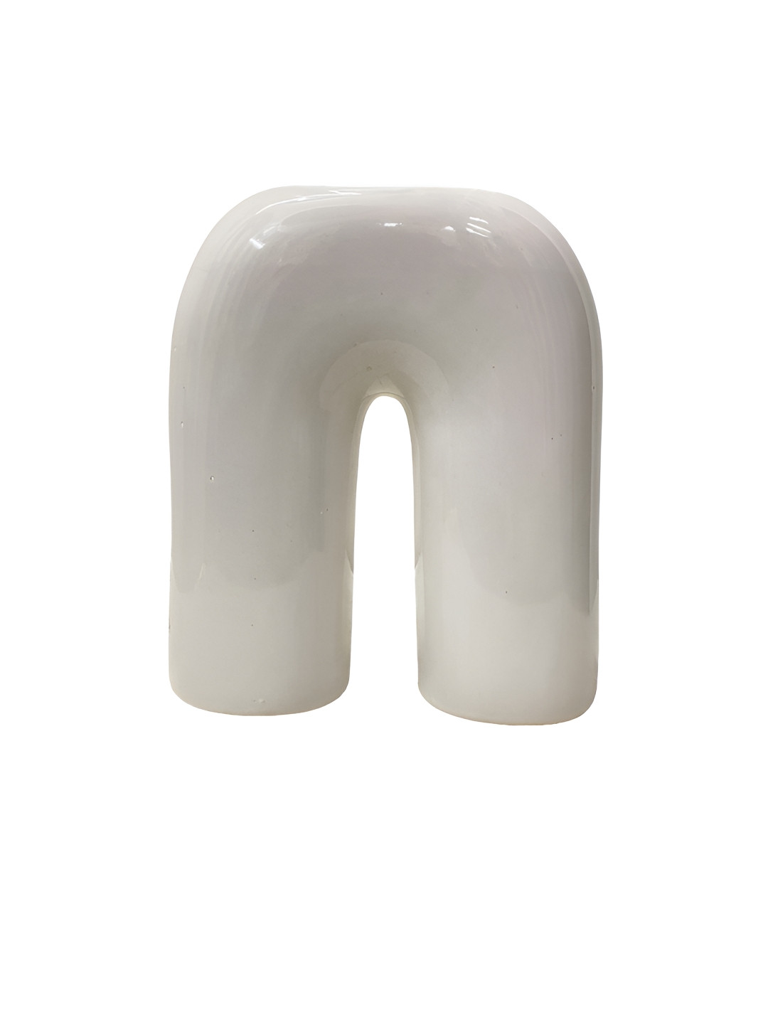 NIRMALYA White Ceramic Inverted U Shape Vase
