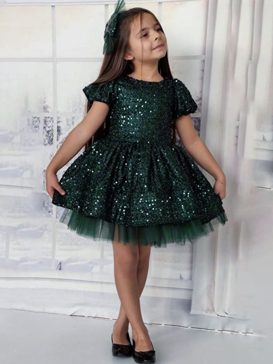 Miss & Chief Embellished Embroidered Velvet A-Line Dress