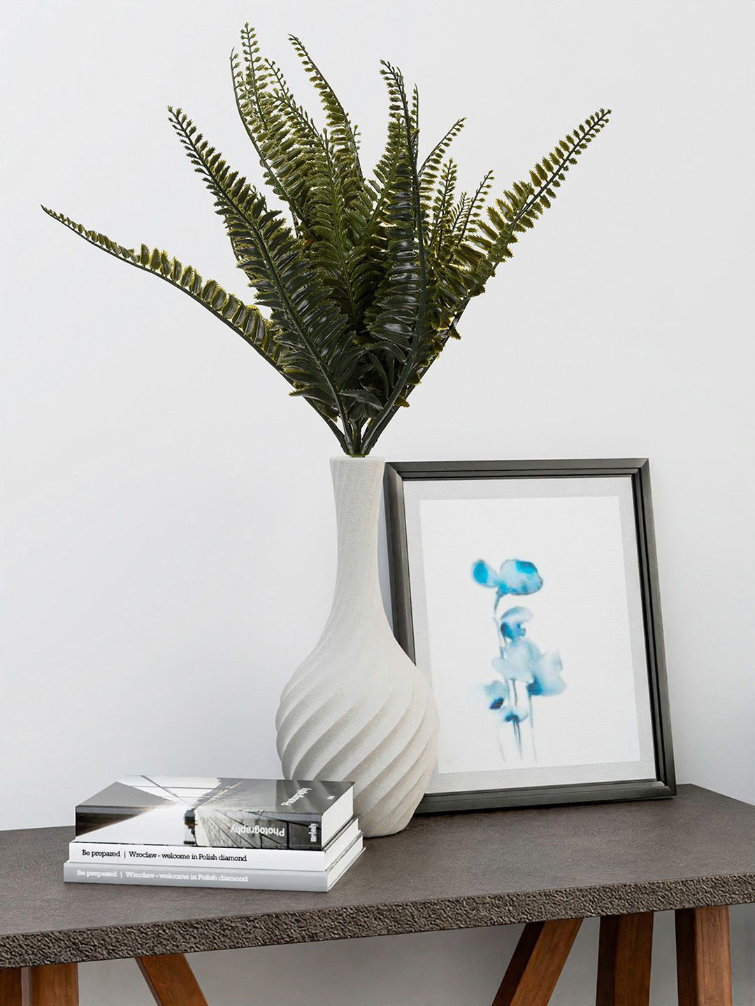 Kuber Industries Green Fern Artificial Flower