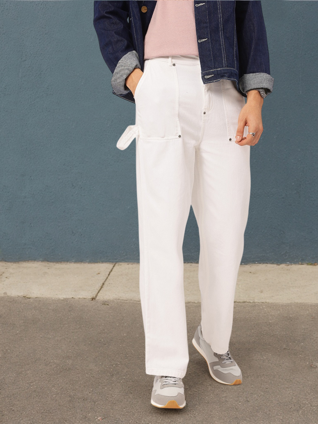 Kook N Keech Men Strap Detail Wide Leg Jeans