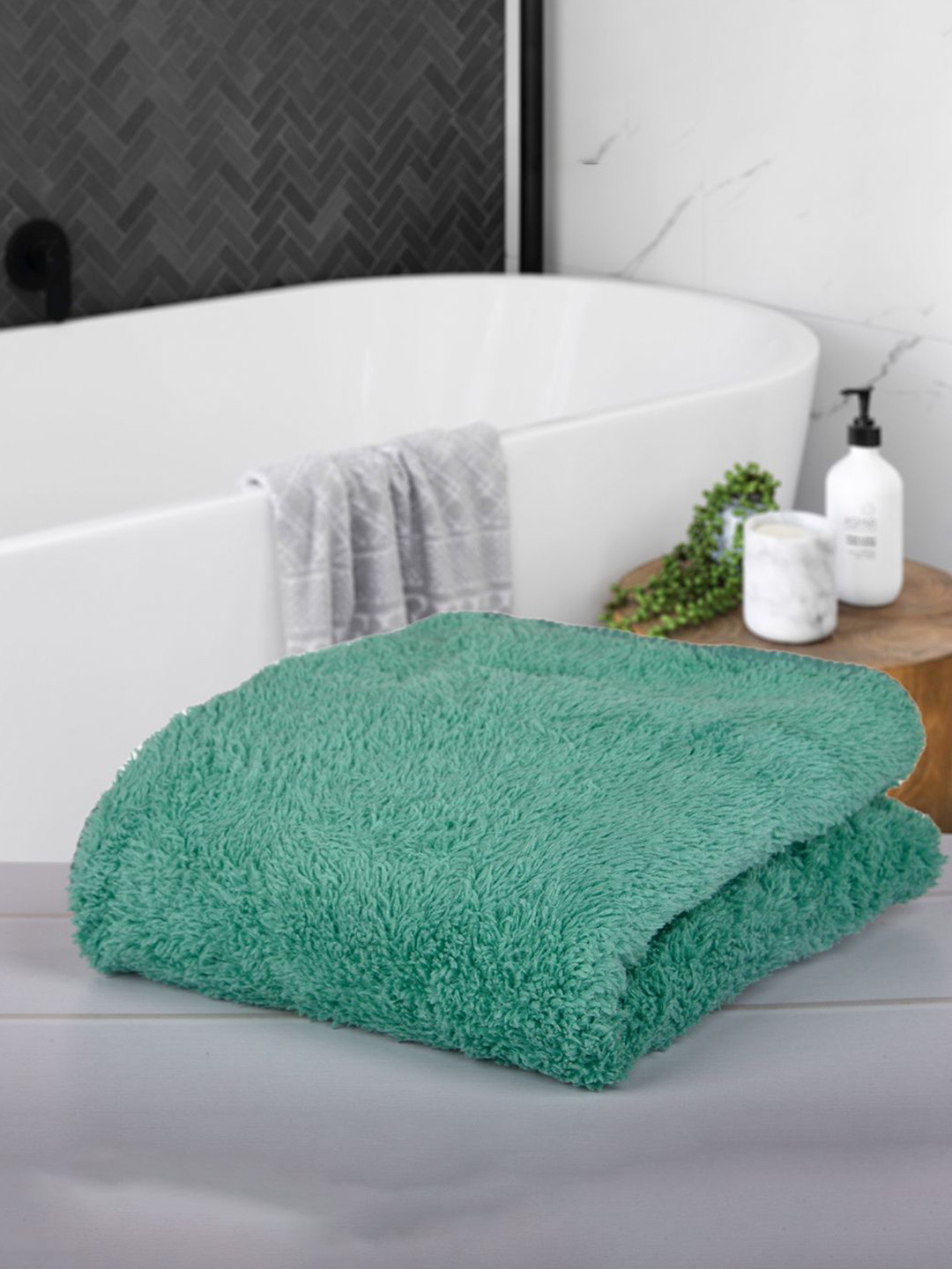 Kuber Industries Green 350 GSM Microfiber Reusable Cleaning Cloth