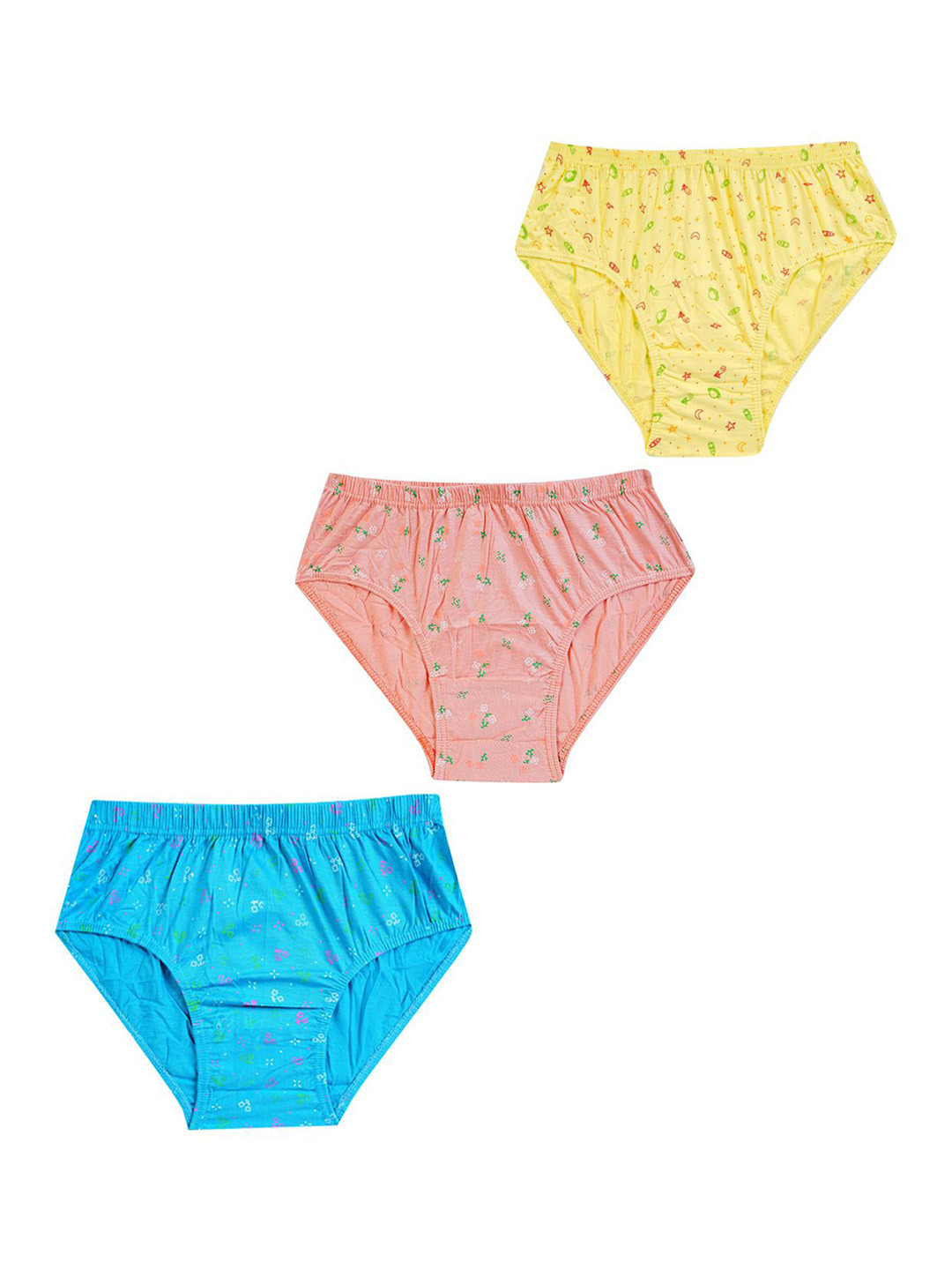 YELLOWDELIGHT Girls Pack Of 3 Cotton Briefs YD 748 Breeze (g) lite jetty) 11-12y-3p
