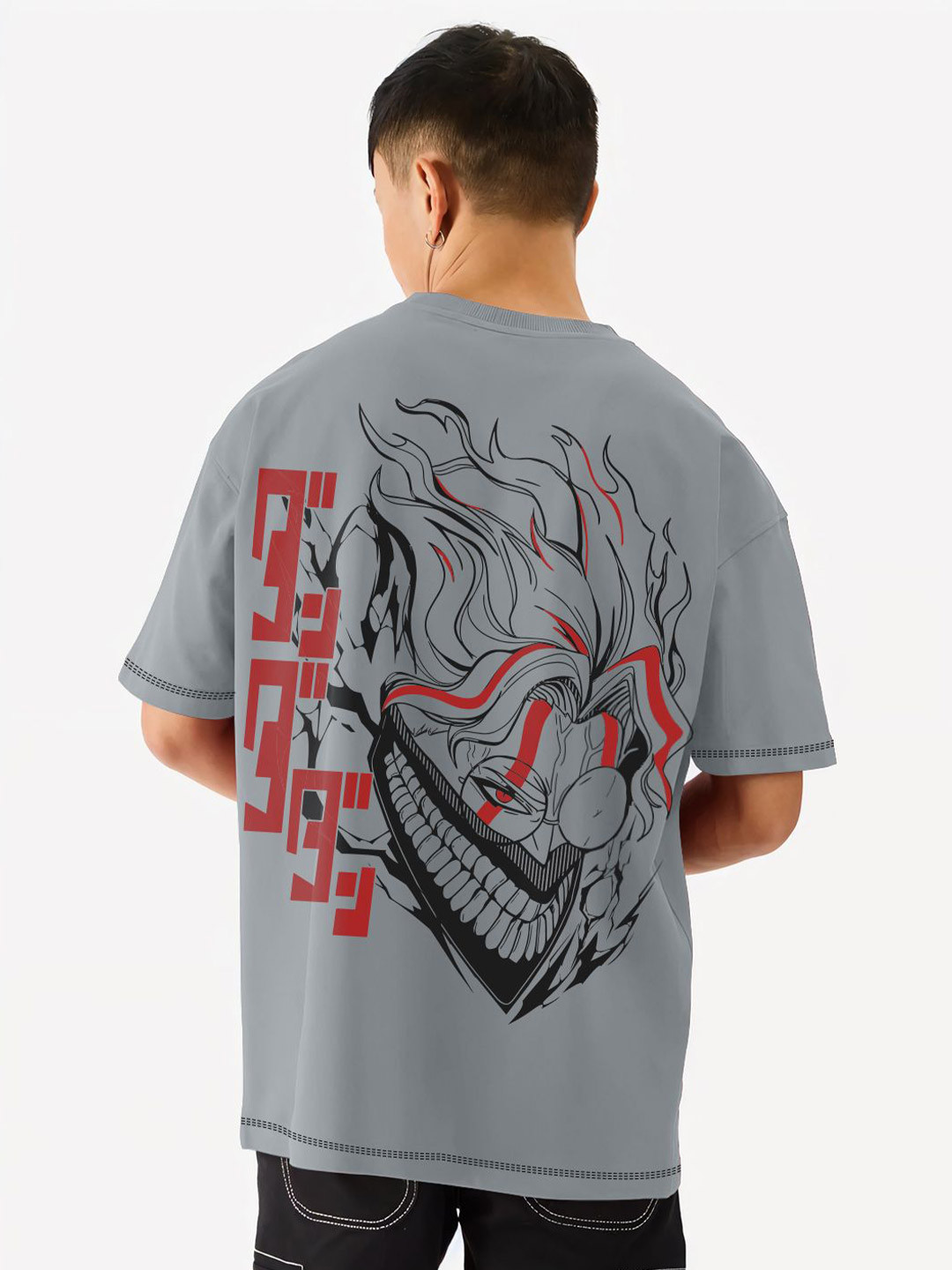 Crazymonk Dandadan Okarun Steel Graphic Cotton Round Neck Short Sleeves Oversized T-shirt