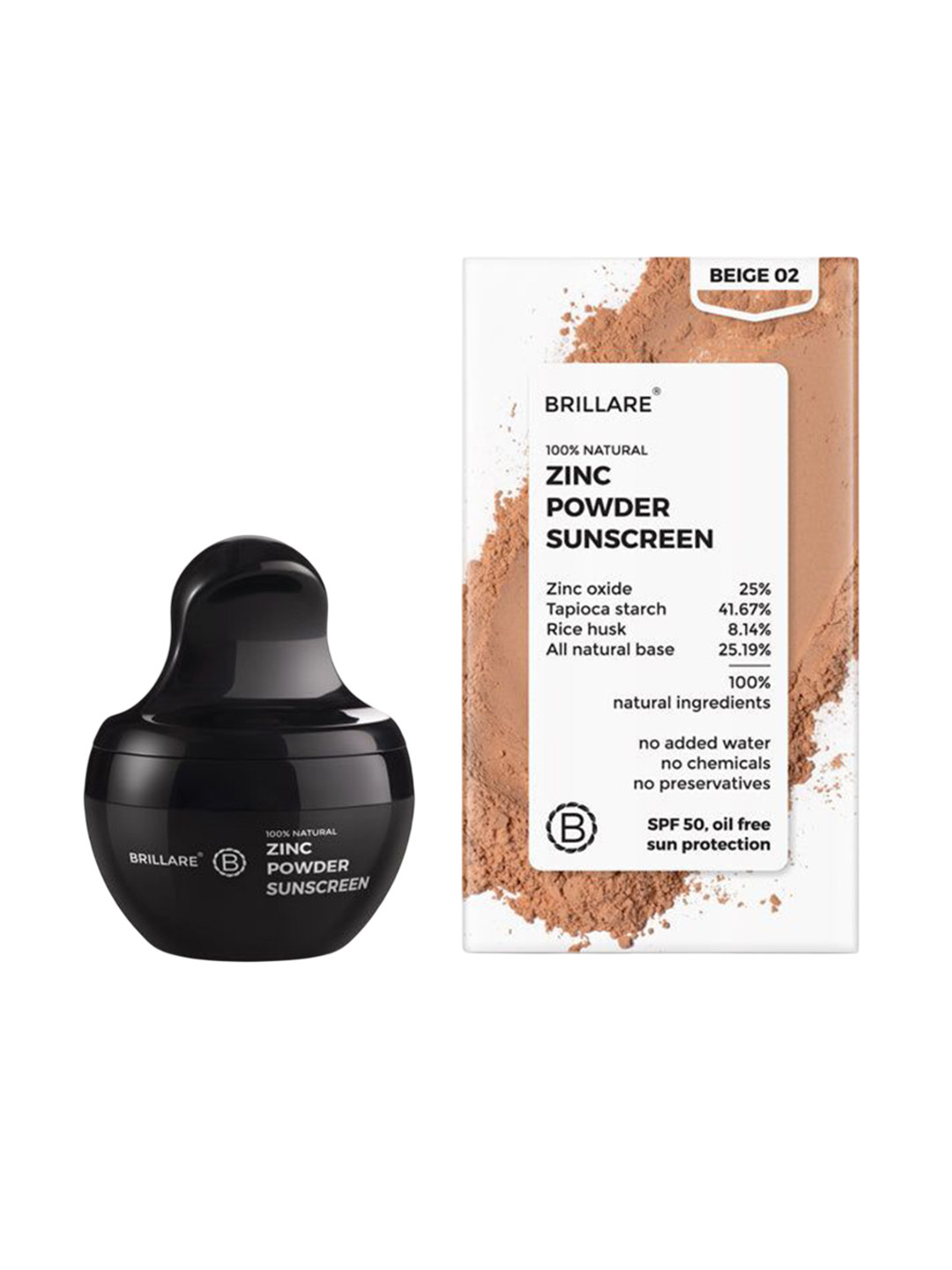 BRILLARE Zinc Powder Sunscreen SPF50 - 4 g - Beige