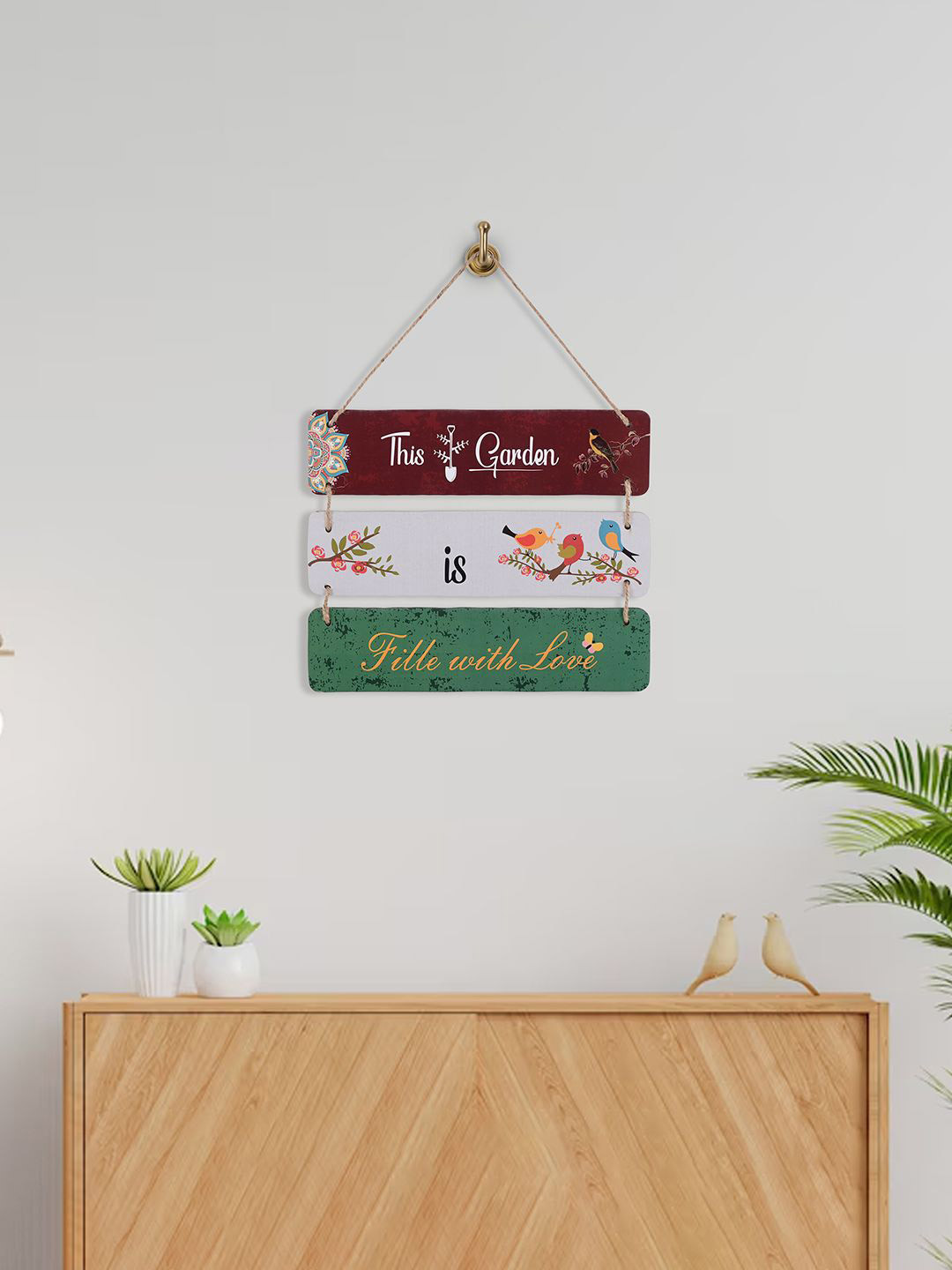 Kuber Industries Inspirational Quotes Wood Matte Hanging Hall Wall Hangings-11.4In
