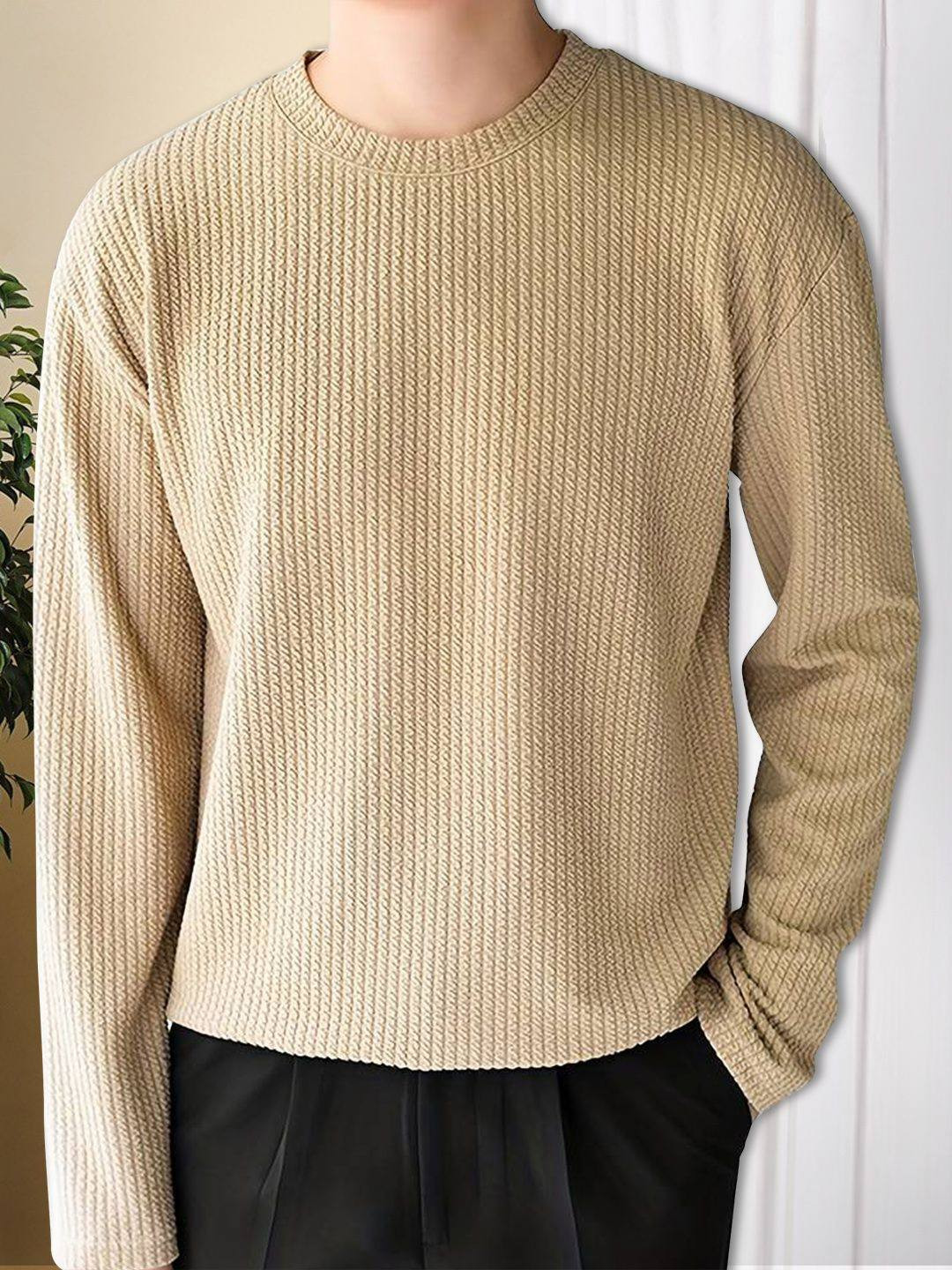 SZN Men Self Design T-shirt